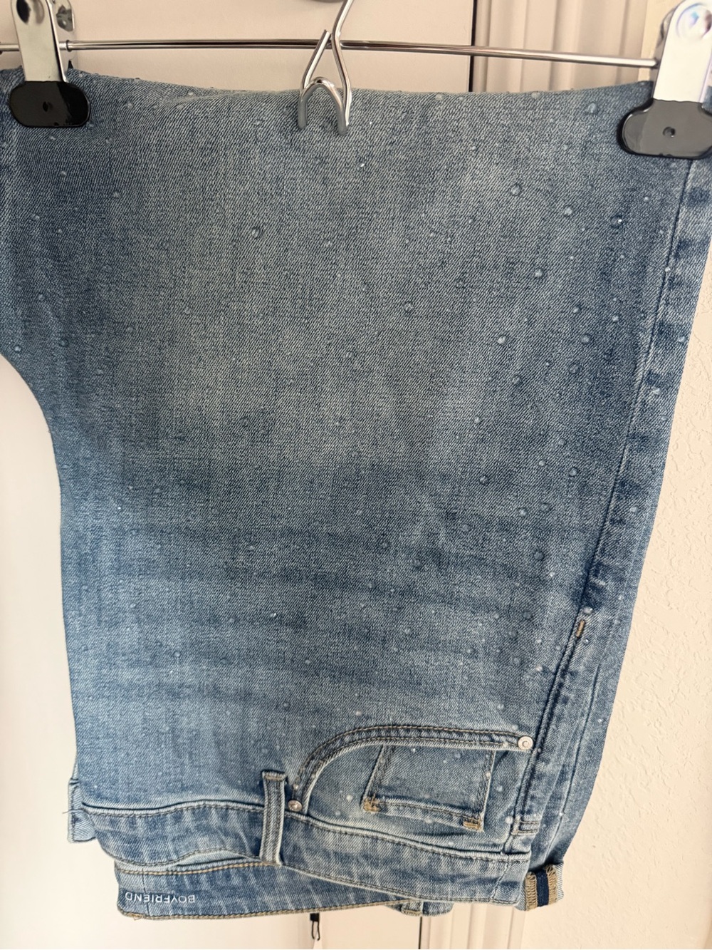 Chicos Light Blue Boyfriend Jeans - Classic Denim with sparkles size 2.5 (14 L)